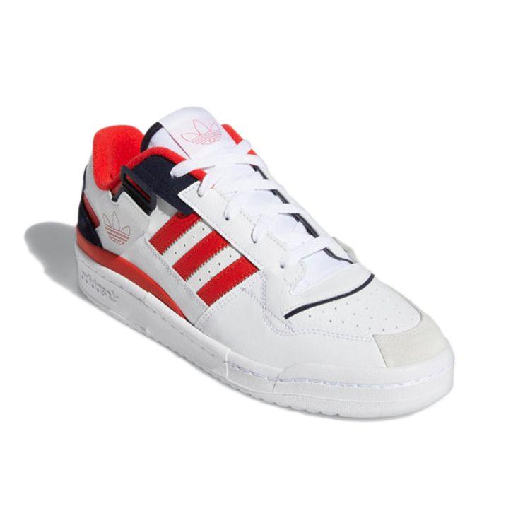Adidas Forum Exhibit Low Cloud Бело-красные кроссовки унисекс Legend-Ink GZ5391