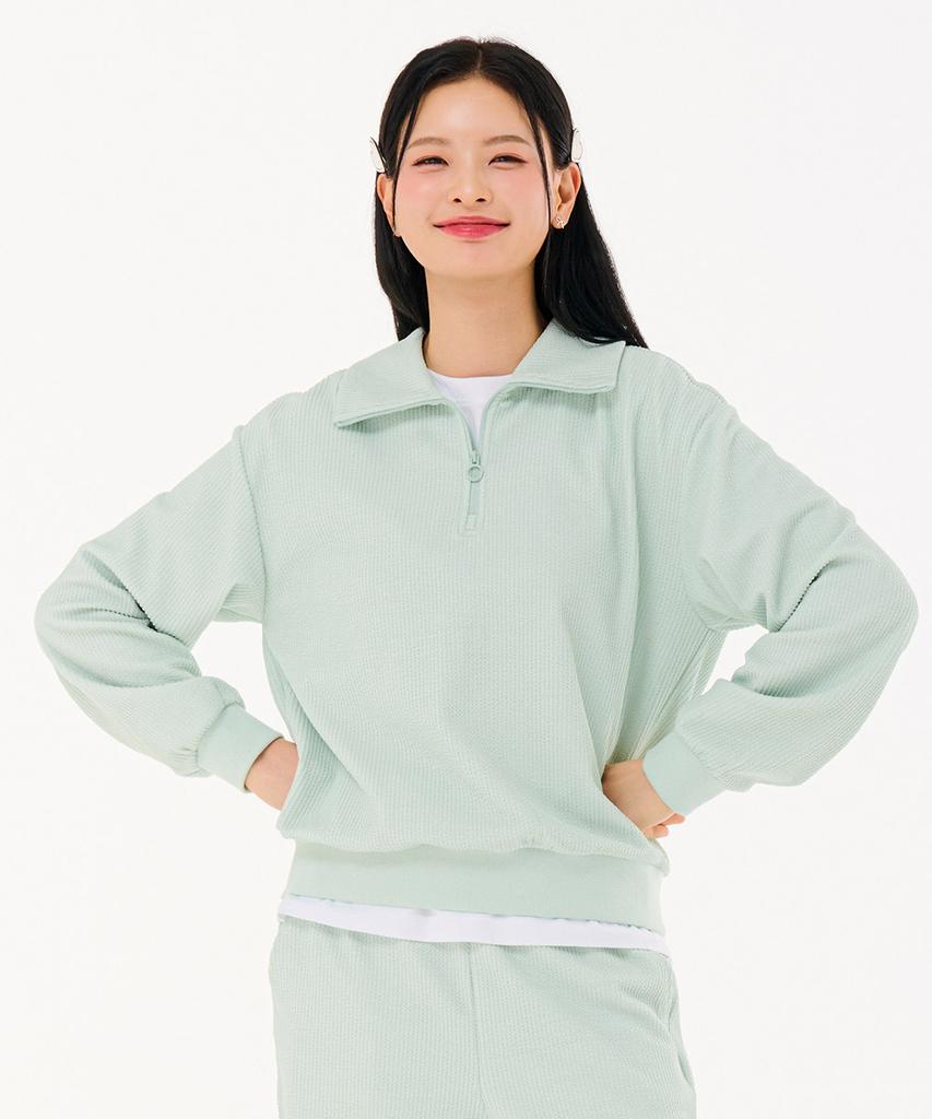 CHASECULT Women'S Ribbed Half-Zip Sweatshirt-Farg5164B0S
