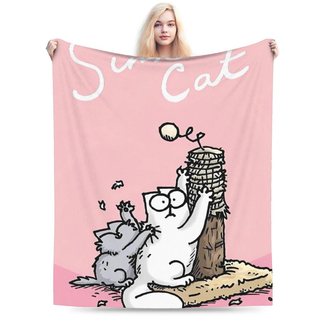 Simons Cat Plush Blankets Child Flannel Bedding Throws For Outdoor Super Warm Custom DIY Quality Bedspread Birthday Gift