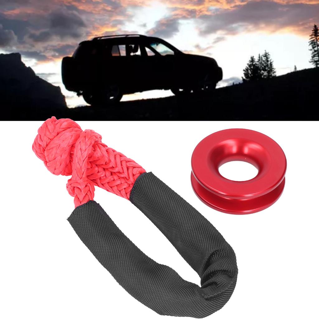 Recovery Kit Synthetic Soft Shackle Rope Aluminium Alloy Snatch for ATV UTV SUV Truck