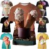 Colorful Ice Cream 3D Printed Men's Casual Short Sleeved T-shirt Men's T-shirt