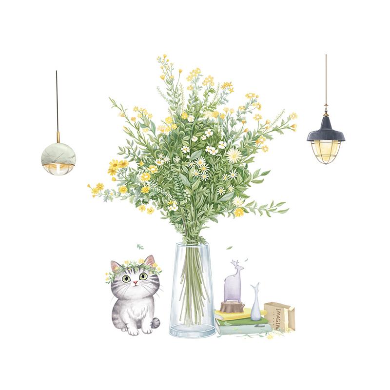 Наклейка на туалет Лист Цветы Декоративные настенные наклейки Самоклеящиеся настенные наклейки Туалет Гостиная Шкаф Украшения для дома Наклейки