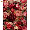 Frame Rose Flowers DIY Painting By Numbers Mordern Wall Art Hand Painted Oil Painting For Home Decor Artwork 40x50cm