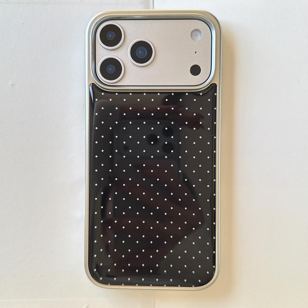 Корейский INS Чехол для телефона с узором в горошек, гальванизированный серебром, для iphone 17 Promax 17pro 14 15 16 Promax, противоударный чехол Funda