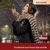 Houndstooth Scarf for Women - Autumn/Winter Korean Style, Versatile & Thick Imitation Cashmere