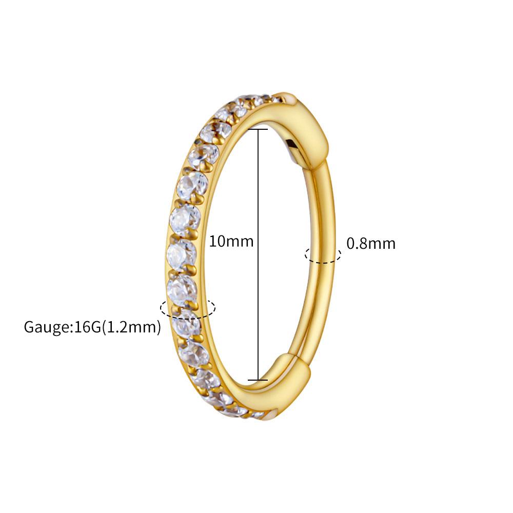 Правая серьга-кольцо Huggie из титана ASTM F136, тонкая, 16G, с фианитом, для хряща, завитка, мочки уха, шарнирная серьга, пирсинг, украшение для тела