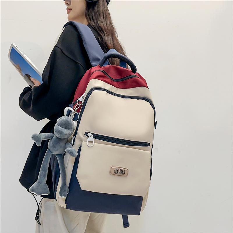 Женский школьный рюкзак Мужской рюкзак большой емкости Открытый контрастный студенческий школьный рюкзак