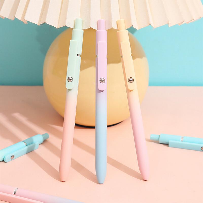 5 Pcs Retractable Gel Pens Set, Quick Dry Black Ink Fine Point Soft Touch Roller Ball Gel Ink Pen For Smooth Writing