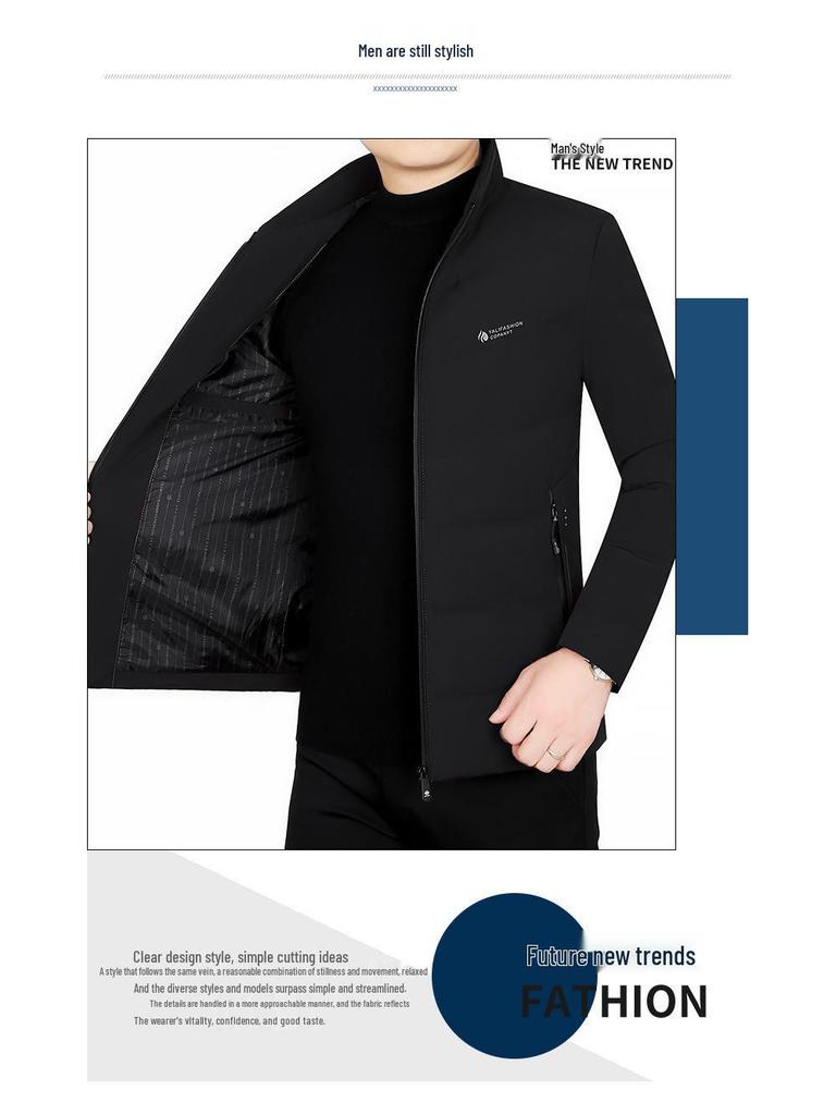 Мужская легкая пуховая куртка Pierre Cardin приталенного кроя - Повседневное пальто Осень/Зима для среднего и пожилого возраста