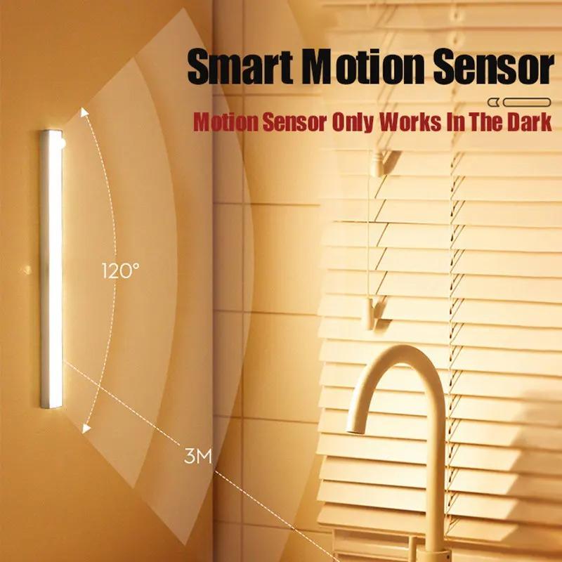 LED Sensor Cabinet Light USB Rechargeable For Living Room Bedroom Bedside Study Room Bookshelf Indoor Convenient Night Lights