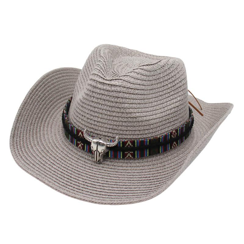 Cowboy straw hat Tibetan sun hat cow hat ethnic style straw knight hat beach hat
