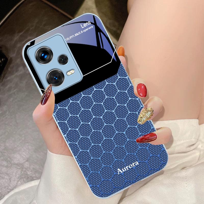Шестиугольная сетка из яблок для Xiaomi 14 Ultra 13 Lite Redmi Note 13 11 Pro 12 Plus Poco X6 3 Pro F4 6 GT Закаленный чехол для телефона