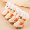 4pcs/set Elastic Winter Pet Dog Shoes Anti-slip Velvet Thickening Warmer Small Comfort Boots Puppy Animal Chihuahua Yorkshire