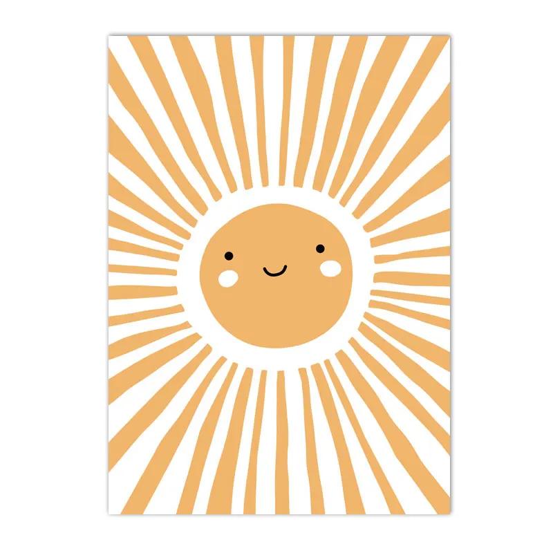 Бохо Радуга Облако Луна Солнце Сердце Постеры и Принты Скандинавское Искусство для Стен Детской Комнаты Картины Декор Дома Холст