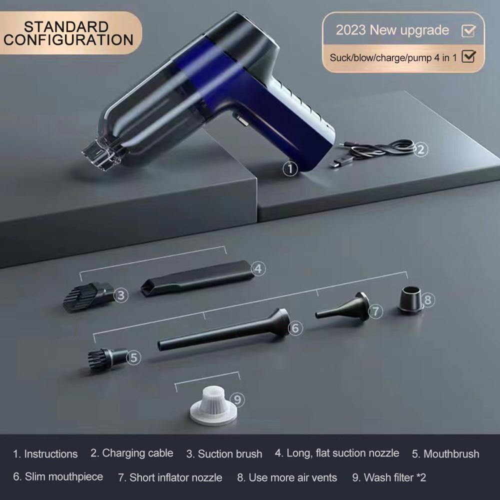 Car Vacuum Cleaner 3in1 Wireless Vacuum Cleaner Handheld Vacuum Pump For Home Portable Cordless Powerful Strong Suction