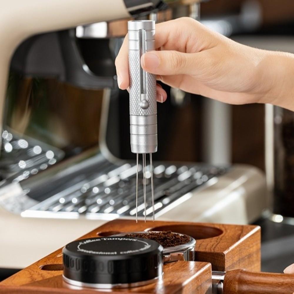 Telescopic Magnetic Needle Tamper Stainless Steel Espresso Distributor  Coffee Brewing
