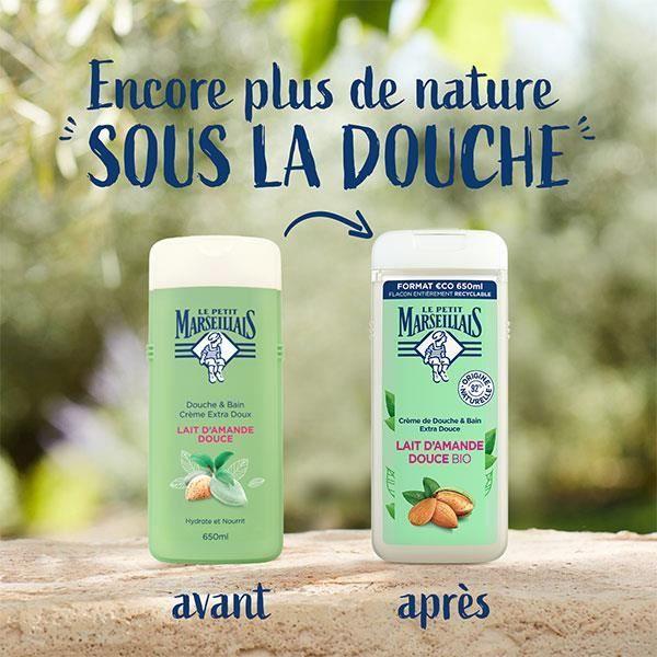 Gel Douche - Le Petit Marseillais - Amande - 650ml - Sans parabène - Flacon