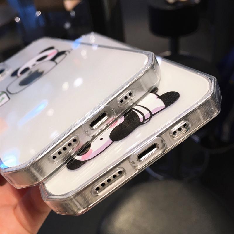 Милый прозрачный чехол с изображением панды для Iphone 11 12 13 Pro Max Xs X Xr 7 8 Plus, противоударный бампер, задняя крышка