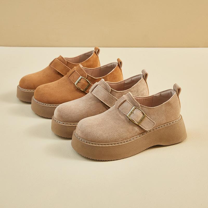 Осенне-зимние Birkenstocks на толстой подошве, новые повседневные теплые хлопковые туфли на подошве-кексе