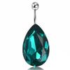 Surgical Steel Tear Drop Rhinestone Button Barbell Bar Belly Navel Ring Body Piercing