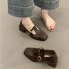 Retro Mary Jane Shoes Women's 2025 New Temperament Elegant Buckle Square Head Light Mouth Thick Heel Commuter Shoes