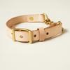 We Original Leather Half Chain Collar Natural for Large Dogs GOOD MANNERS DOG SERIES - (L) /