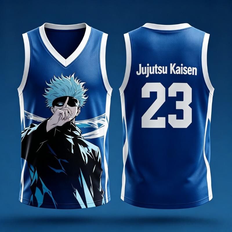 Jujutsu Kaisen Gojo Satoru 23 Basketball Jersey Men Women Sleeveless Tank Top 3D Print Anime Sports Uniform Streetwear Vest Tees