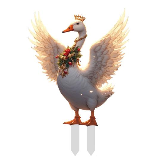 Рождественская утка садовый колышек плоский акриловый двор художественный знак украшения водонепроницаемый уличный рождественский колышек для