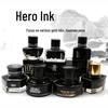 Hero Gold Fountain Pen with Special Non-Clogging, Non-Carbon Ink: Black 234, Red 200, Blue-Black 440.