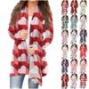Женский повседневный кардиган с длинными рукавами и принтом ко Дню святого Валентина без карманов, верхнее пальто
