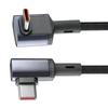 Высокоскоростной USB C кабель для зарядки, 240 Вт, штекер Type-C, с усиленной оплеткой и угловым разъемом для ноутбуков