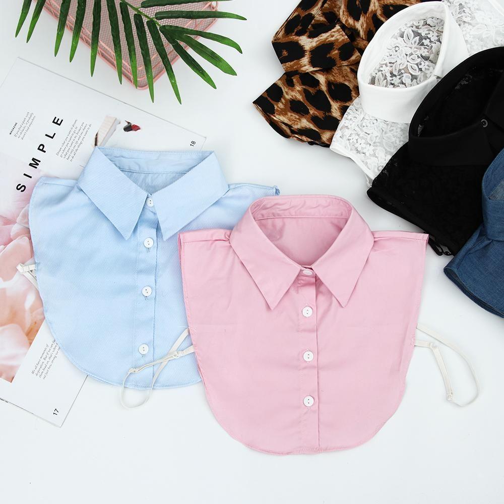 Classic Cowboy Leopard Grain Lapel Cotton Clothes Accessories Shirt Fake Collar Blouse False Collar