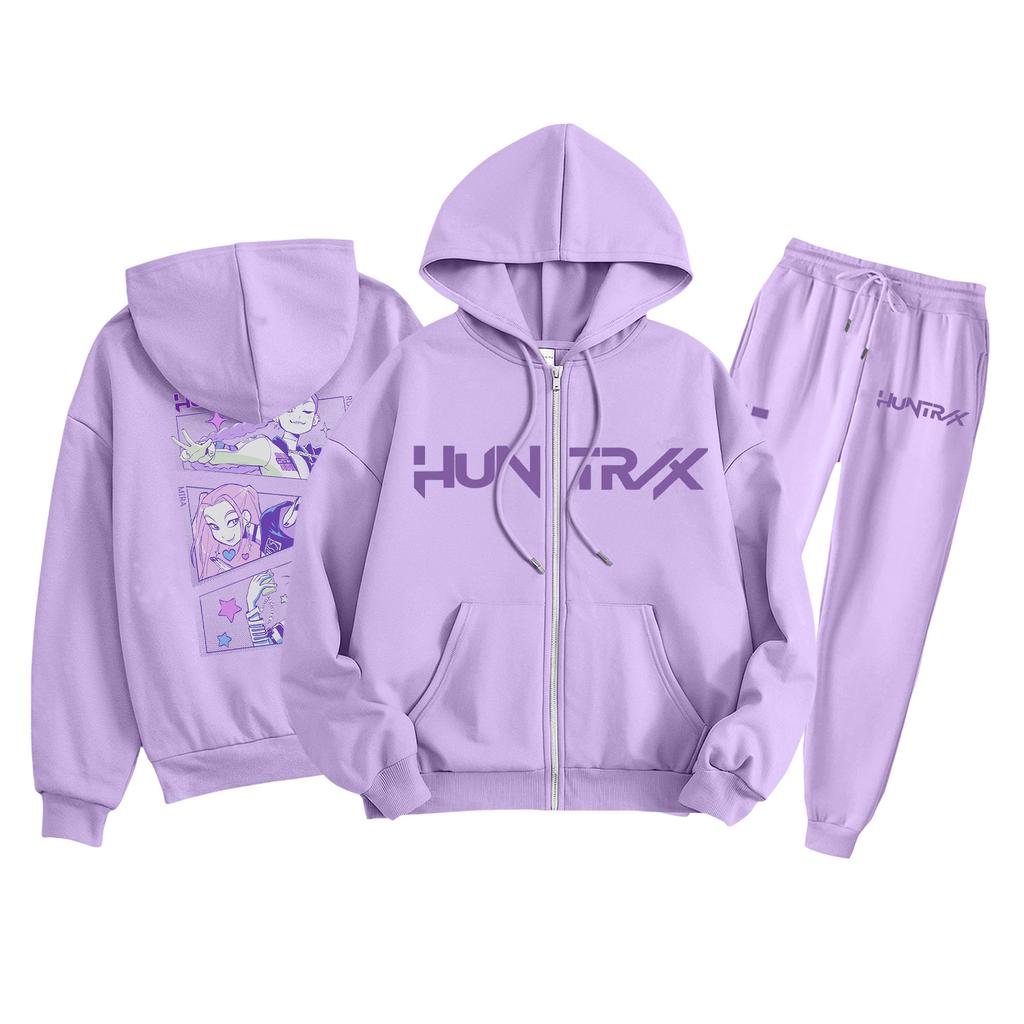 Детская мода Толстовка с длинным рукавом, на молнии, с капюшоном, спортивные штаны с принтом, комплект толстовки с карманами