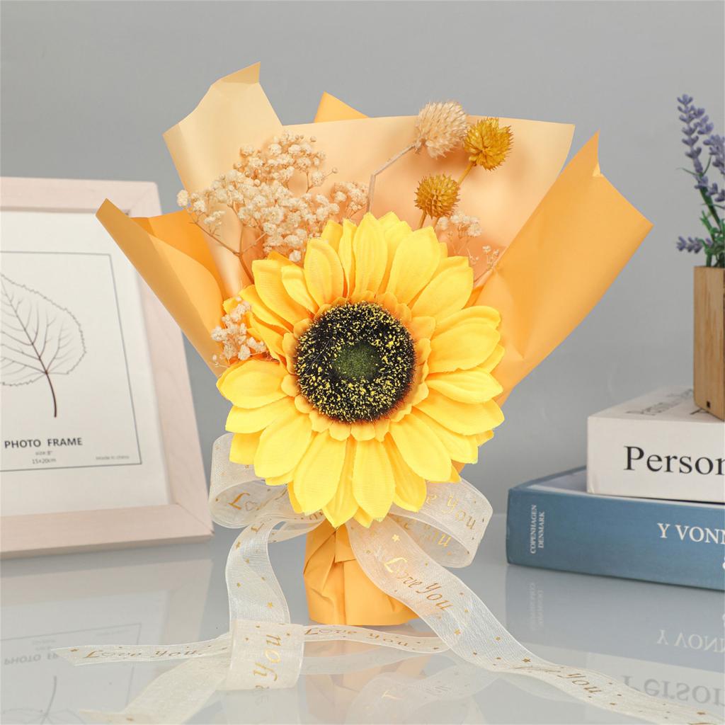 Artificial Flower Bouquet Real Looking Artificial Rustic Vintage Bridesmaid Holding Flower for Valentine's Day