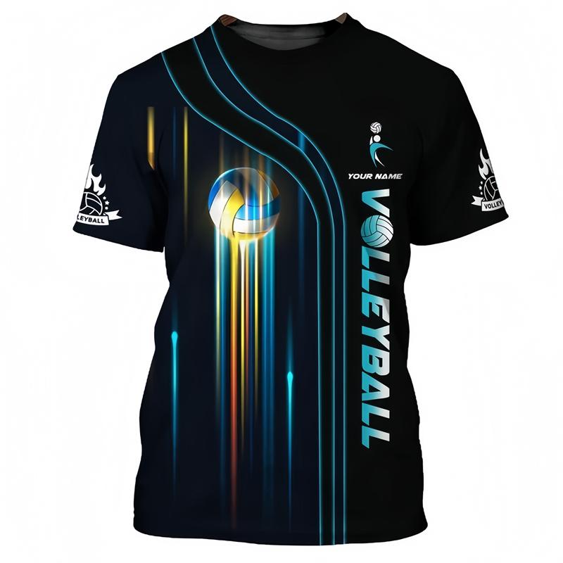 Модные волейбольные футболки с принтами для мужчин, летняя повседневная спортивная одежда, футболки с 3D-печатью, свободные, быстросохнущие, топы