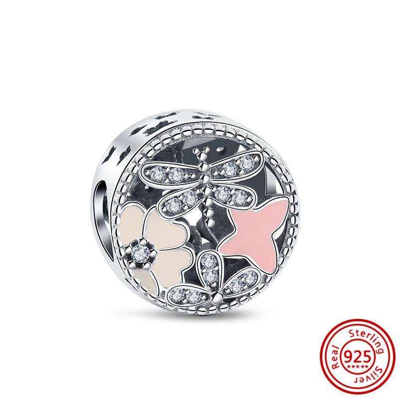 Новый Оригинальный Дизайн Пчела Бабочка Стрекоза Мультяшный Милый Шарм Подходит для Браслета Pantaro DIY 925 Стерлинговое серебро Медь Циркон Подарок