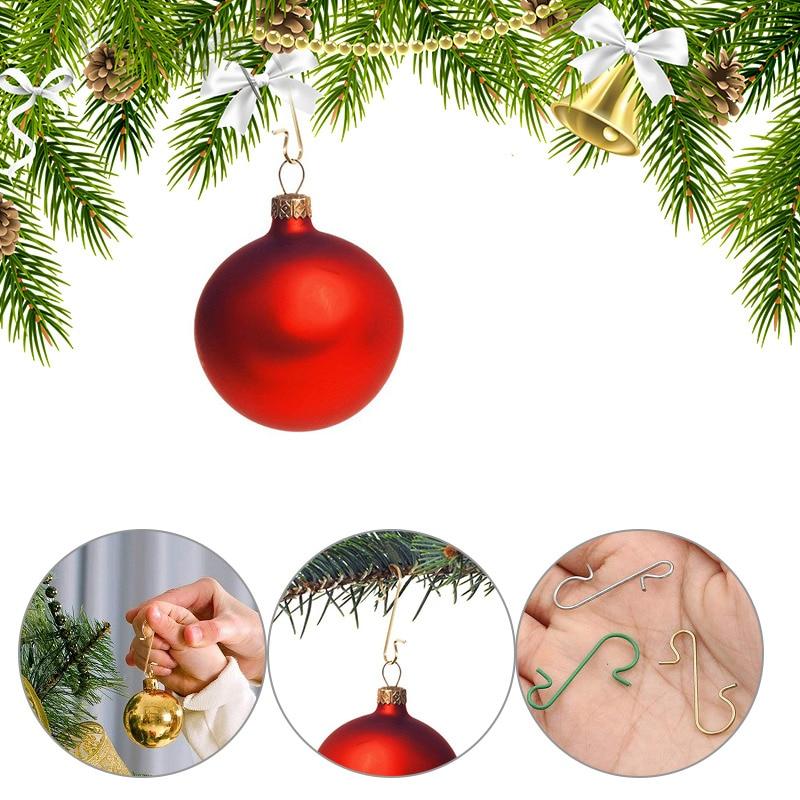 100 шт., рождественские украшения, металлические S-образные крючки, держатели, елочный шар, подвеска, подвесное украшение для дома, Navidad, Новый год