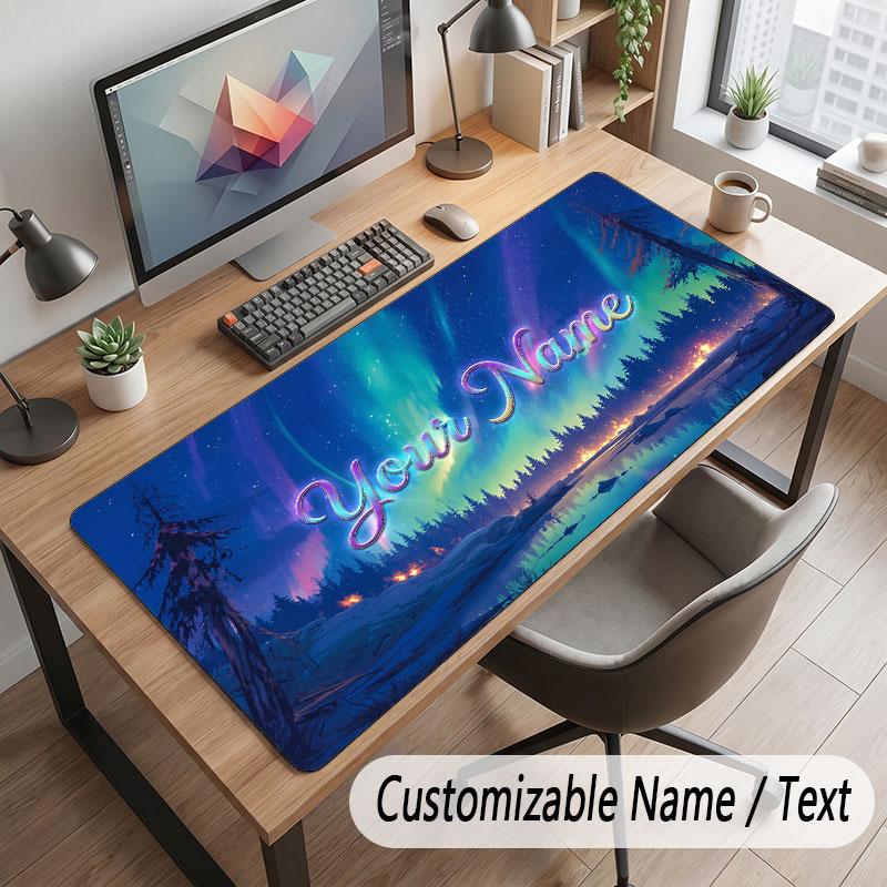 Decorative Artwork Theme Customized Mouse Pad Personalized Print Name Text Desk Mat For Home Office Table Decor