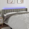 VidaXL LED Headboard Bedroom Furniture Double Bed Accessory Head of Bed Frame Interior Light Grey 3123730