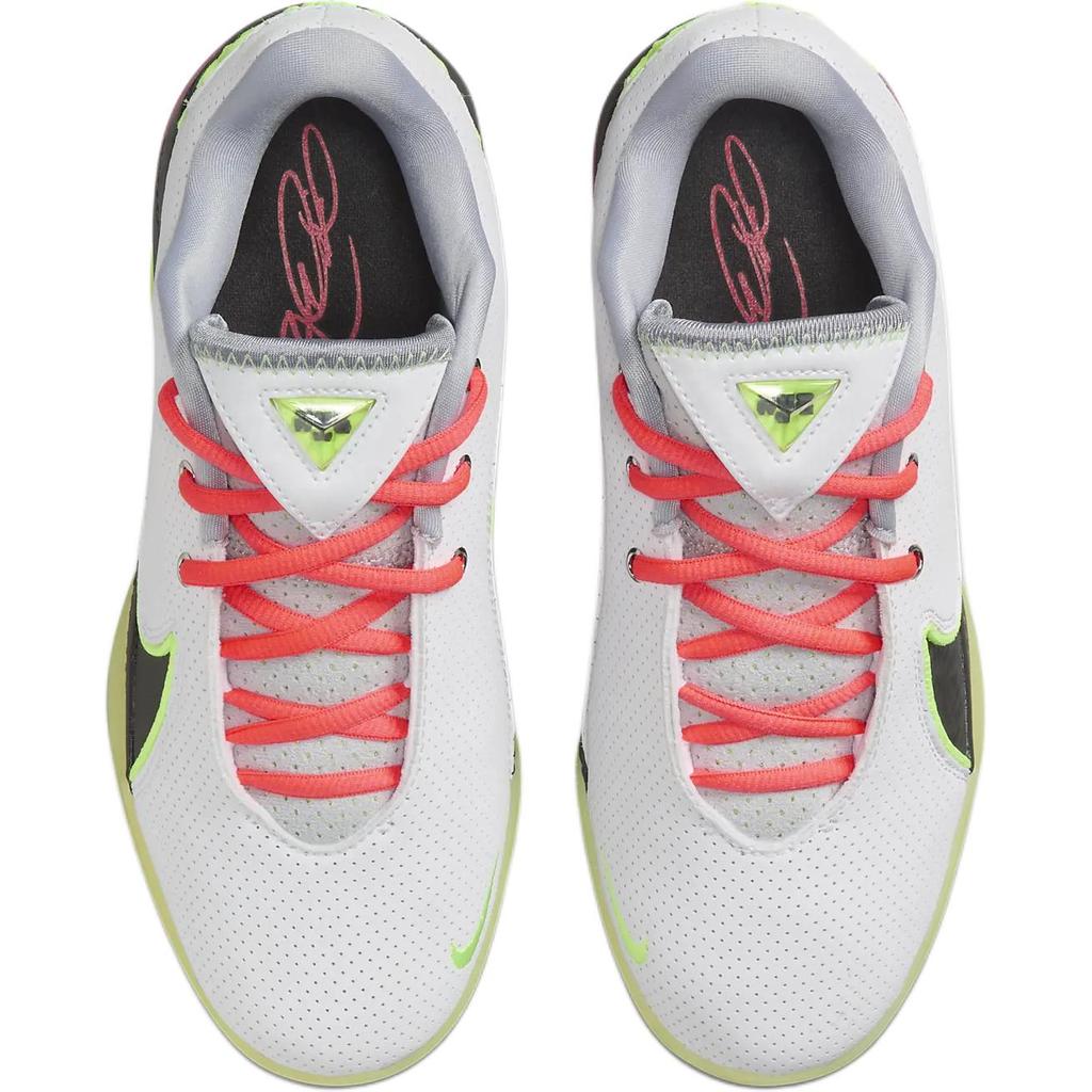 Nike LeBron 22 Anti-Slip Wear-Resistant Low-Top Children's Basketball Shoes White Black Green Kids' Sneakers IB2741-100