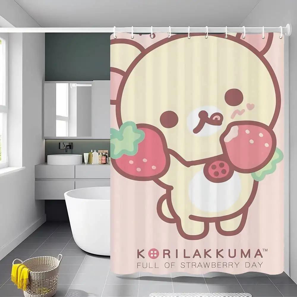 Классика R-Rilakkuma-A 1 шт. Занавеска для душа Полиэстер Водонепроницаемая занавеска для душа Перегородка для ванной комнаты Декоративный аксессуар