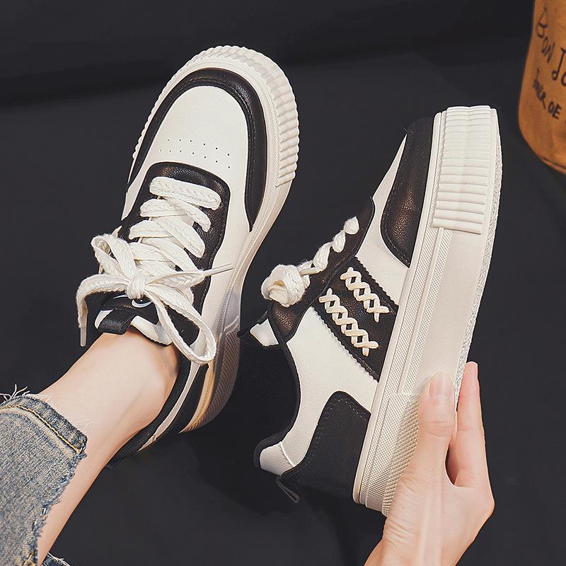Thick Bottom Hight Increasing Board Shoes Women's New Summer Student White Shoes Women's Sports Casual Shoes