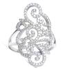 Silver Ring 'Goddess' White Silver (rhodium) - 30 Mm