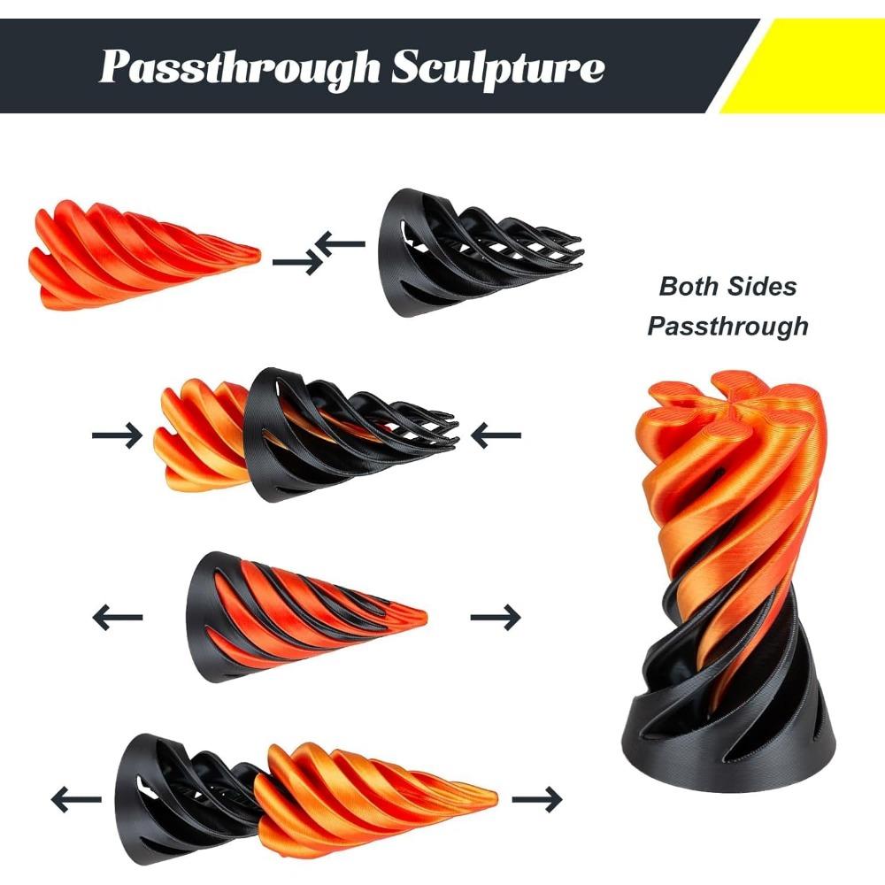 Пирамида Сквозная скульптура 3D-печатная спиральная конусная игрушка Спиральная конусная игрушка-фиджет для снятия стресса Настольная игрушка Модель пирамиды Расслабляющая игрушка для детей