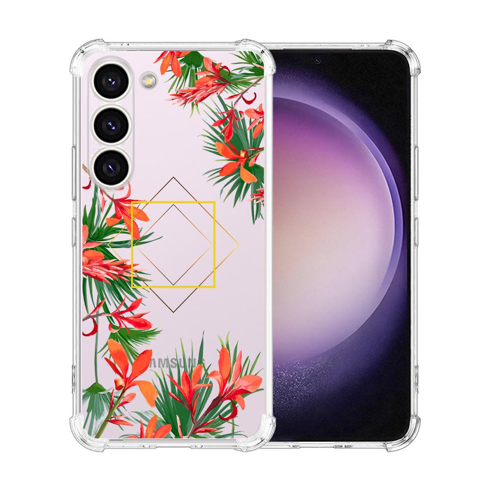 Чехол для Samsung Galaxy S24 Ultra Подушка безопасности ТПУ Расписной Бабочки Цветы - Идеальная посадка