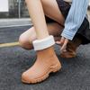 Женские резиновые сапоги средней высоты, модная водонепроницаемая и нескользящая резиновая обувь, красивая резиновая обувь, женская взрослая всесезонная водная обувь, ж