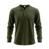 Мужская повседневная свободная рубашка-henley с длинным рукавом на осень