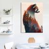 Animal and Forest Poster Eagle Wolf Tiger Lion Cat Panda Fox Tree Canvas  for Living Room Home Decor Wall Art Mural
