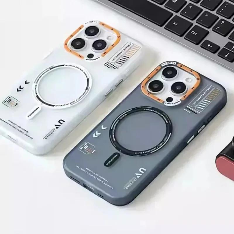 Матовый магнитный чехол для телефона для iPhone 17 16 15 14 13 Pro Max Air Magsafe Беспроводная зарядка Матовый металлический ободок для камеры Крышки кнопок