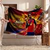 Lamine Yamal Personalized Fleece Blanket With Football Logo, Custom Name Text Soft Warm Home Throw Blanket